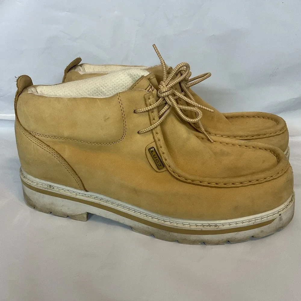 Lugz Men's Tan Leather Lace-Up Ankle Chukka Boots Round Toe US 11 EU 45